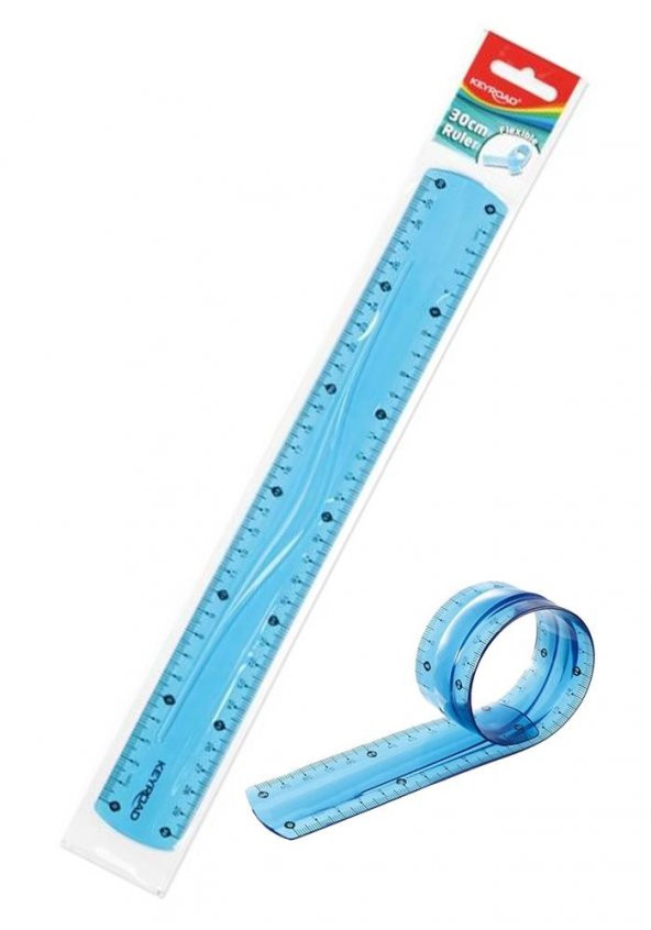 Kırılmaz Cetvel 30 Cm Silikonlu Mavi Renk 1 Adet Cetvel Kırılmaz ürün görseli 1
