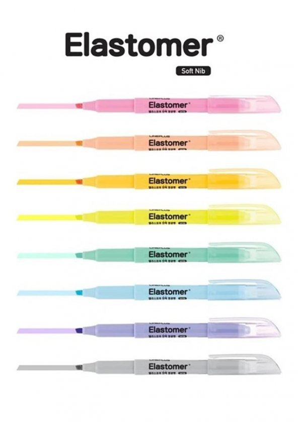 Elastomer Fosforlu Kalem Pastel Renkler 8li 1 Paket İşaret Kalemi 8 Renk Fosforlu Kalem ürün görseli 1