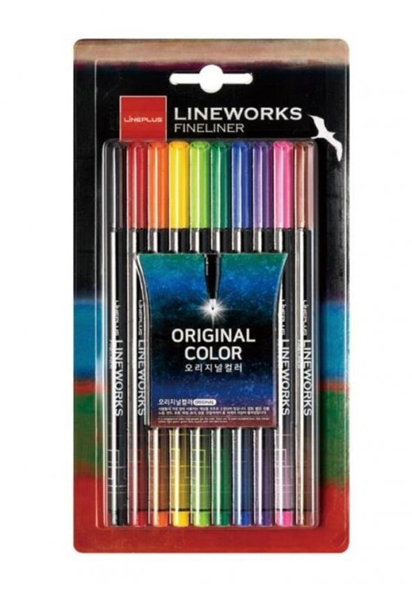 Lineworks Fineliner 10 Renk Kalem Seti 0.5mm 1 Paket 10 Renk Keçe Uçlu Kalem ürün görseli 1