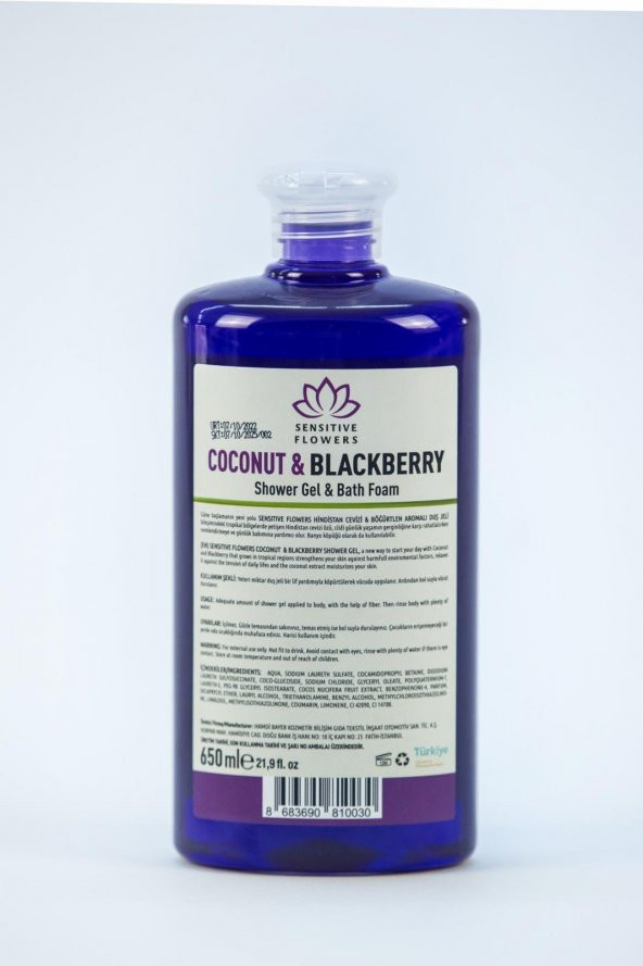 Sensitive Flowers Coconut Blackberry Exotic Duş Jeli 650 Ml - Resim 2