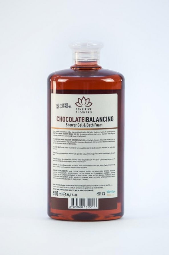 Sensitive Flowers Chocolate Energise Duş Jeli 650 Ml - Resim 2