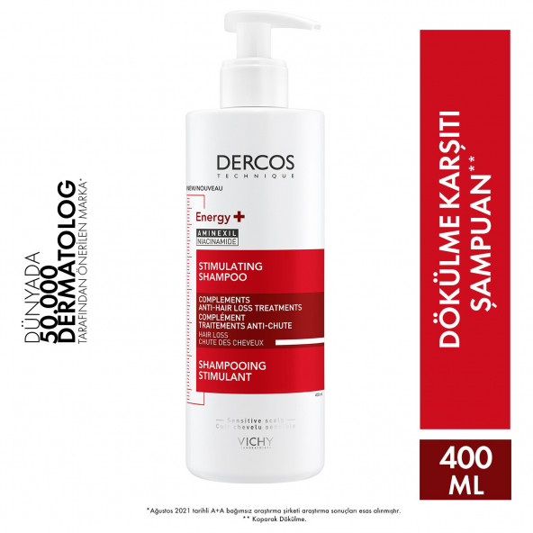 Vichy Dercos Energy+ Şampuan Saç Dökülme Karşıtı 400ml ürün görseli 1
