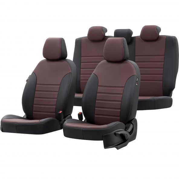 Otom Opel Astra G 1998-2009 Özel Üretim Koltuk Kılıfı İstanbul Design Bordo - Siyah ürün görseli 1