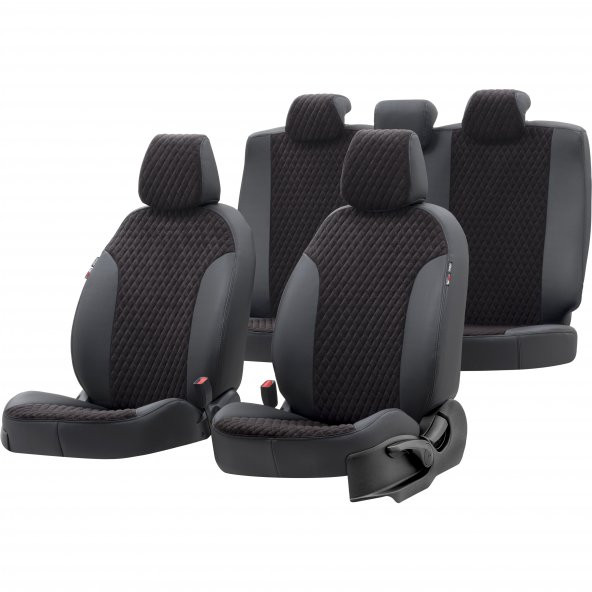 Otom Skoda Roomster 2007-2014 Özel Üretim Koltuk Kılıfı Amsterdam Design Tay Tüyü Siyah ürün görseli 1