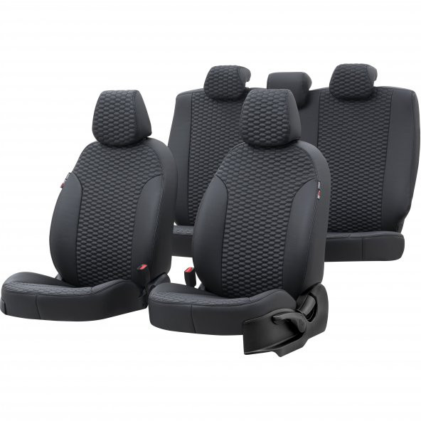 Otom Citroen C4 Picasso 2006-2013 5 2 (7 Kişi) Özel Üretim Koltuk Kılıfı Tokyo Design Deri Siyah ürün görseli 1