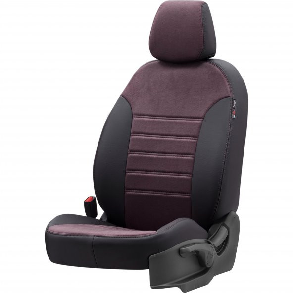 Otom Citroen C3 2009-2016 Özel Üretim Koltuk Kılıfı Milano Design Bordo - Siyah ürün görseli 1
