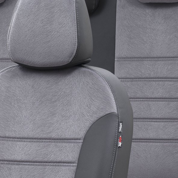 Otom Nissan Micra 2011-2019 Özel Üretim Koltuk Kılıfı London Design Füme - Siyah ürün görseli 1