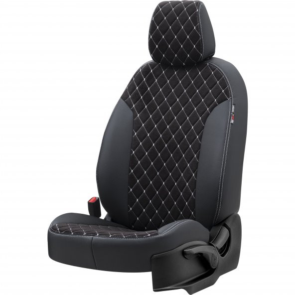 Otom Fiat Doğan Slx 1993-2000 Özel Üretim Koltuk Kılıfı Madrid Design Tay Tüyü Siyah - Beyaz ürün görseli 1