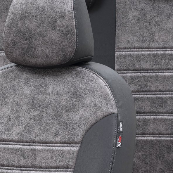 Otom Fiat 500 C 2011-Sonrası Özel Üretim Koltuk Kılıfı Milano Design Füme - Siyah ürün görseli 1