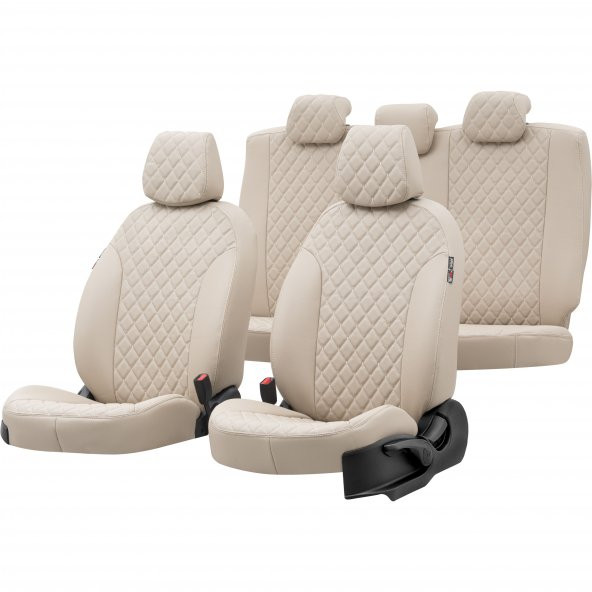 Otom Kia Soul 2015-Sonrası Özel Üretim Koltuk Kılıfı Madrid Design Deri Bej ürün görseli 1