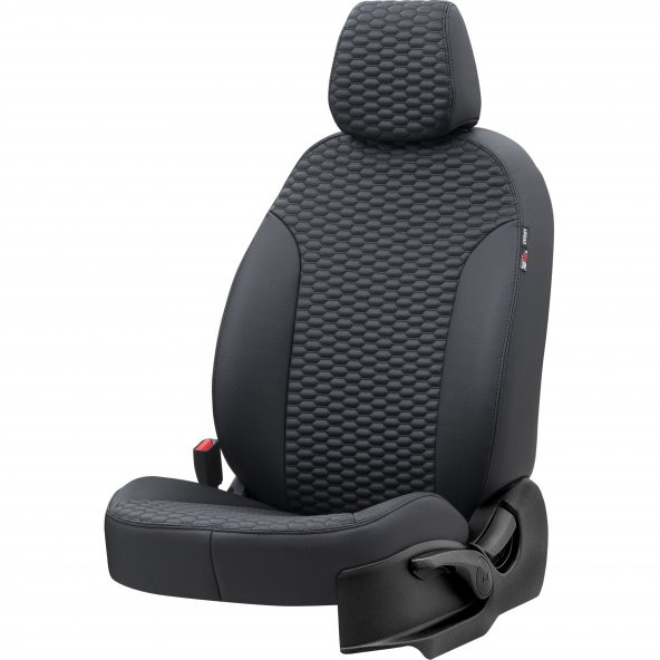 Otom Skoda Roomster 2007-2014 Özel Üretim Koltuk Kılıfı Tokyo Design Deri Siyah ürün görseli 1