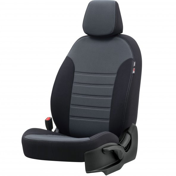 Otom Mitsubishi L-200 2006-2015 Özel Üretim Koltuk Kılıfı Original Design Füme - Siyah ürün görseli 1