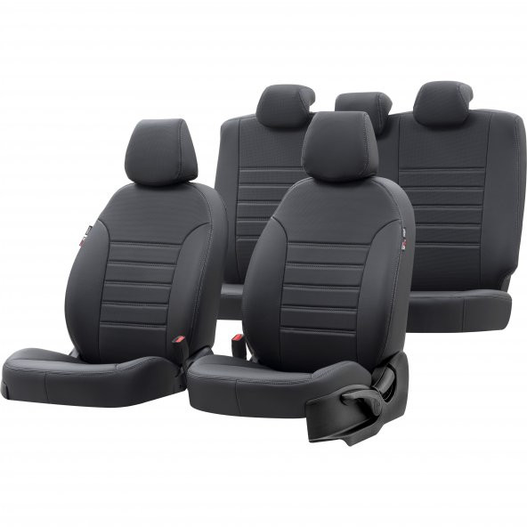 Otom Nissan Navara 2005-2015 Özel Üretim Koltuk Kılıfı New York Design Siyah ürün görseli 1