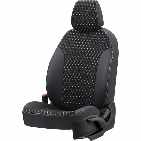 Otom Renault Scenic 1997-2003 Özel Üretim Koltuk Kılıfı Amsterdam Design Tay Tüyü Siyah - Beyaz ürün görseli 1