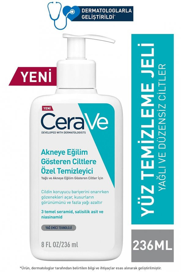 Cerave Yağlı ve Düzensiz Ciltler için Yıkama Jeli 236 ml ürün görseli 1