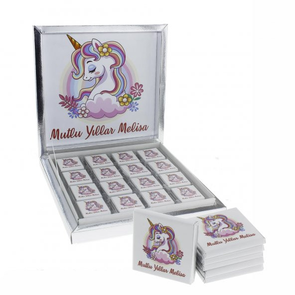 48 Adet Etiketli Unicorn Madlen Çikolata Bebek ürün görseli 1