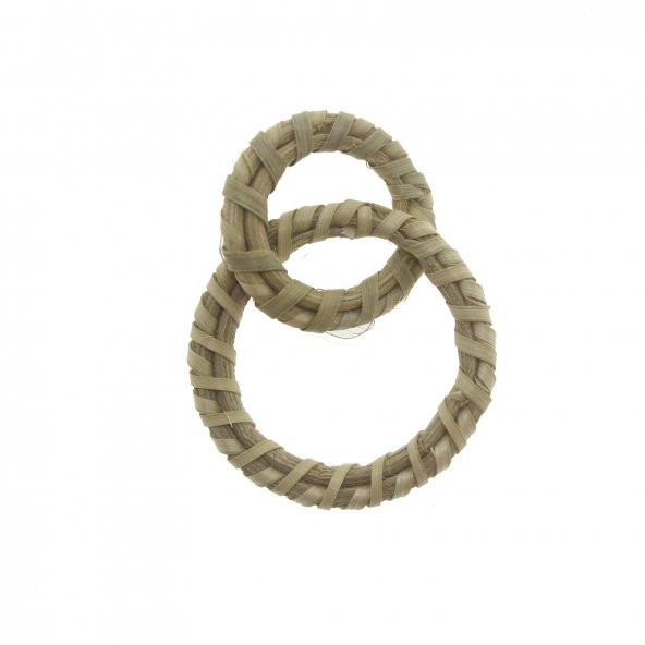 20 Adet 6x4cm Doğal Hasır Akesuar İç İçe Yuvarlak ürün görseli 1