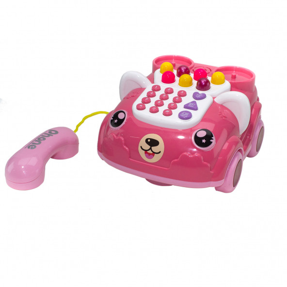 Oyuncak Telefon Işıklı Sesli Klasik Telefon Pembe ürün görseli 1