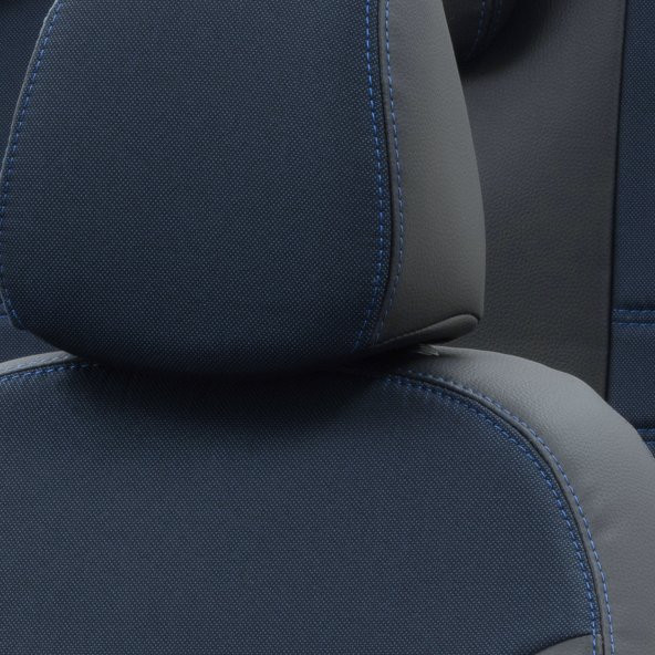 Otom Nissan Almera 1995-2000 Özel Üretim Koltuk Kılıfı Paris Design Mavi - Siyah ürün görseli 1
