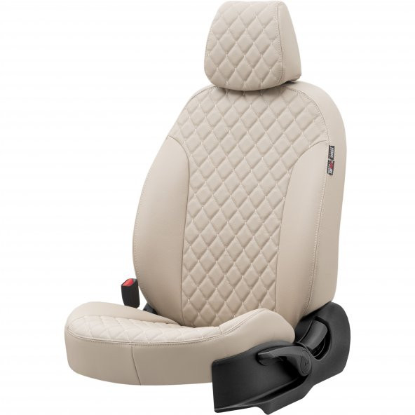 Otom Citroen C5 2001-2008 Özel Üretim Koltuk Kılıfı Madrid Design Deri Bej ürün görseli 1
