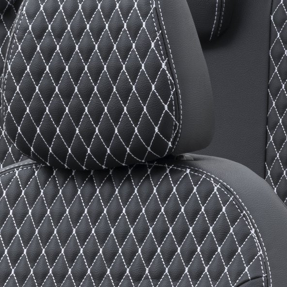 Otom Audi A4 2000-2004 Özel Üretim Koltuk Kılıfı Amsterdam Design Deri Siyah - Beyaz ürün görseli 1