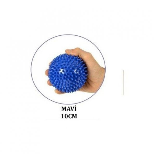 El Egzersiz Masaj ve Duyu Topu , Yumuşak Dikenli Top Mavi Renk 10 cm ürün görseli 1