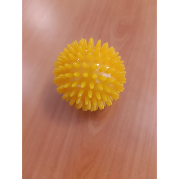 El Egzersiz Masaj ve Duyu Topu , Yumuşak Dikenli Top Sarı Renk 8 cm ürün görseli 1