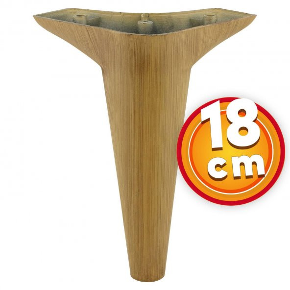 Lüks Mobilya Kanepe Sehpa TV Ünitesi Koltuk Ayağı 18 cm Açık Kahverengi Desenli Baza Ayak ürün görseli 1