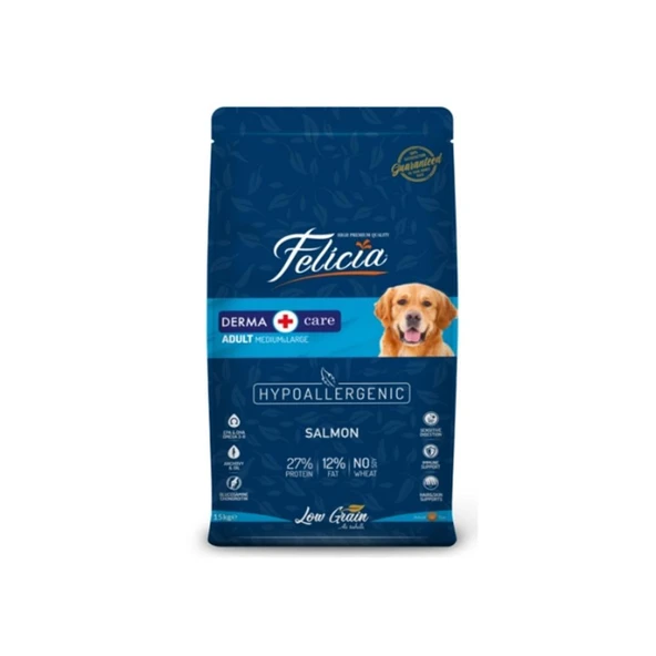 Felicia Az Tahıllı  Yetişkin Somonlu M/Large Breed HypoAllergenic Köpek Maması 15 Kg ürün görseli 1