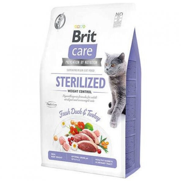 Brit Care Hypo-Allergenic Ördekli Tahilsiz Kisirlastirilmis Kedi Mamasi 2 kg ürün görseli 1