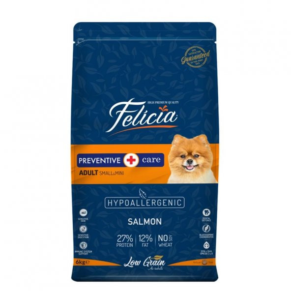 Felicia Az Tahıllı Yetişkin Somonlu Small /Mini HypoAllergenic Köpek Maması  6 Kg ürün görseli 1