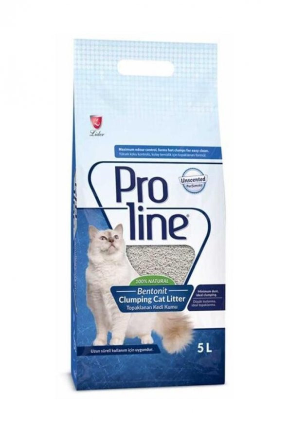 ProLine Topak İnce Parfümsüz Bentonit Kedi Kumu 5lt ürün görseli 1