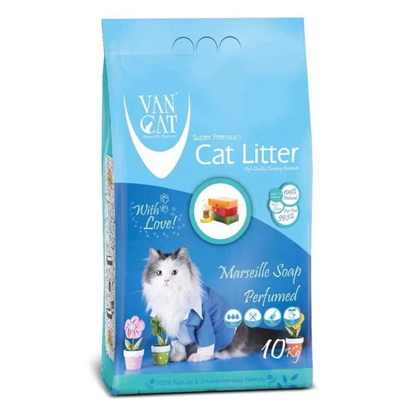 Vancat Marsilya Sabunlu İnce Taneli Kedi Kumu 10 Kg ürün görseli 1