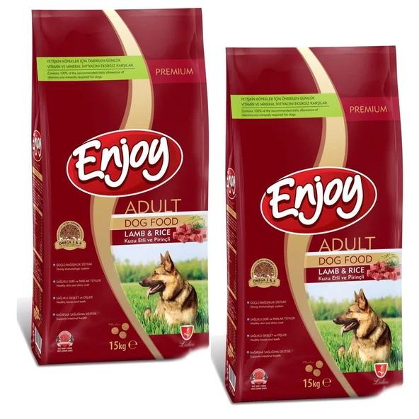 Enjoy Kuzu Etli  ve Prinçli Yetişkin Köpek Maması 15 Kg 2 Adet ürün görseli 1