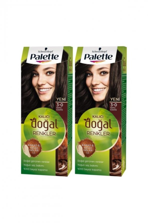 Palette Kalıcı Doğal Renkler 3-0 Koyu Kakaox 2 Paket ürün görseli 1