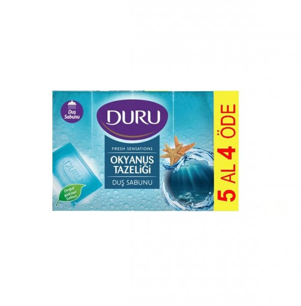 Duru Fresh Sensations Duş Sabunu Okyanus Tazeliği Duş Sabunu 5x150 Gr ürün görseli 1