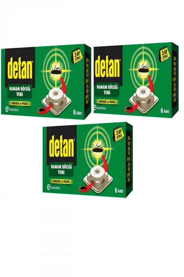 Detan Hamam Böceği Yemi 6lı X 3 Adet ürün görseli 1