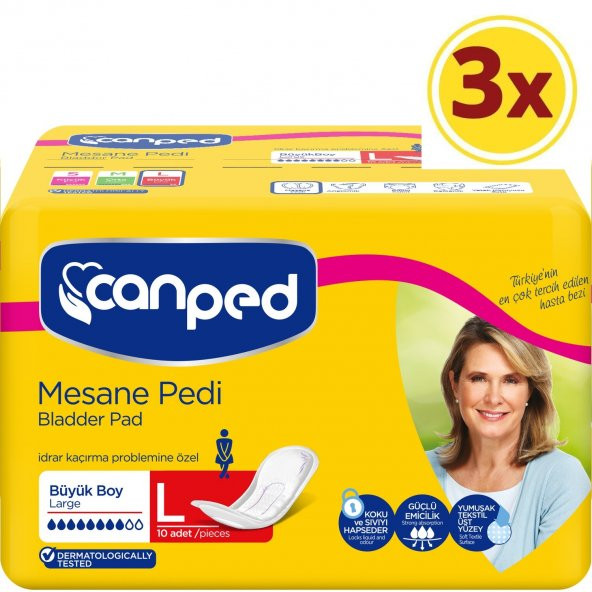 CANPED Mesane Pedi Büyük Boy Large 10 Lu X 3 Adet ürün görseli 1