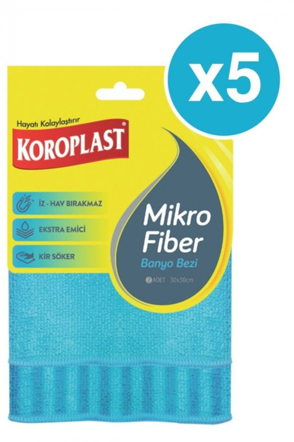 Koroplast Mikrofiber Banyo Bezi 2li X 5 Paket ürün görseli 1