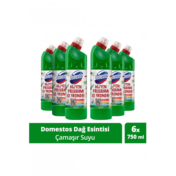 Domestos Çamaşır Suyu Dağ Esintisi 750 ml 6lı Paket ürün görseli 1