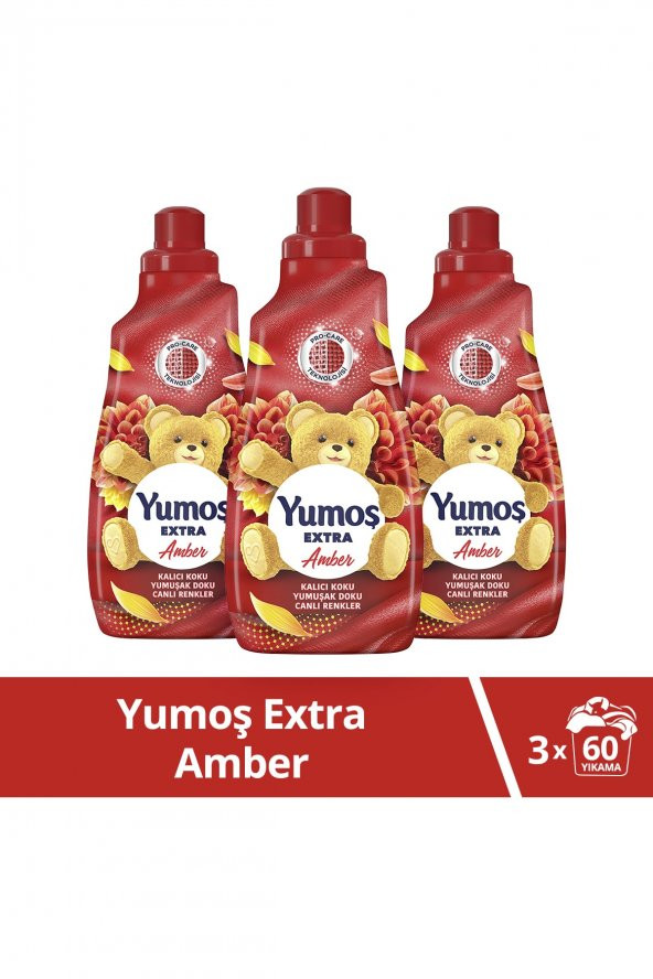 Yumoş Extra Konsantre Çamaşır Yumuşatıcısı Amber 1440 ml 60 Yıkama x3 Adet ürün görseli 1