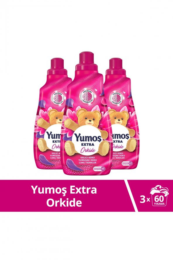 Yumoş Extra Konsantre Çamaşır Yumuşatıcısı Orkide 1440 Ml 60 Yıkama 3 Adet ürün görseli 1