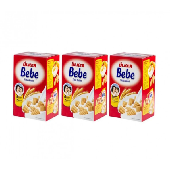 Ülker Bebek Bisküvi 2400 Gr 12 Vitaminli Kutu 3lü Set ürün görseli 1