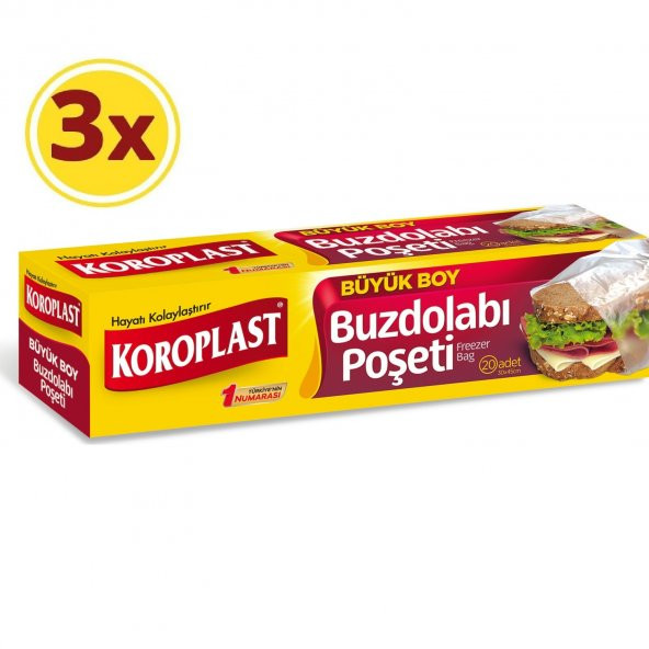 Koroplast Buzdolabı Poşeti Büyük Boy 20 Li 30x45 cm x 3 Adet ürün görseli 1