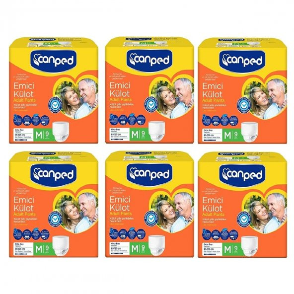 Canped Orta Boy Hasta Bezi M 9 lu Emici Külot X 6 Adet ürün görseli 1