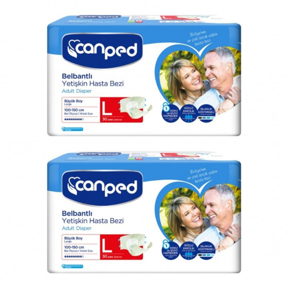 Canped Belbantlı Hasta Bezi Büyük L Boy 60lı ürün görseli 1
