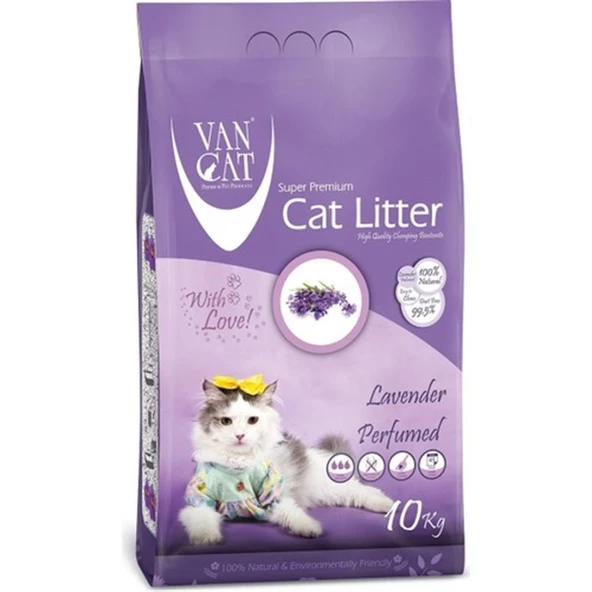 Vancat Lavanta Kokulu İnce Taneli Kedi Kumu 10 Kg ürün görseli 1