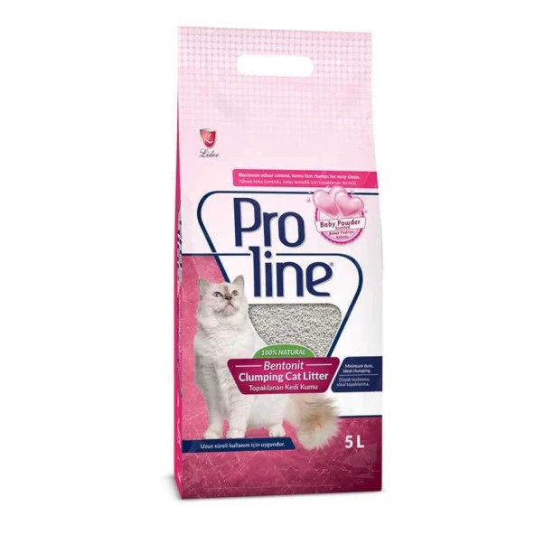 Proline Doğal Topaklanan Baby Powder Kokulu Kedi Kumu 5 Lt ürün görseli 1