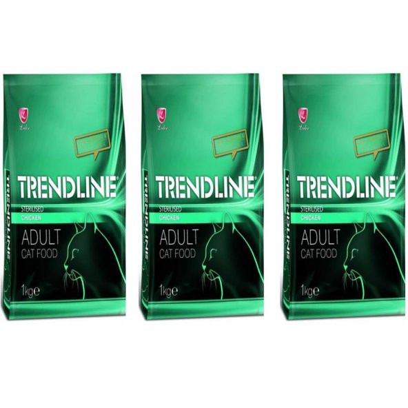 Trendline Sterilised Tavuklu Kedi Maması 1 Kg 3'Lü Set ürün görseli 1