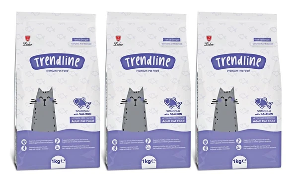 Trendline Somunlu Yetişkin Kedi Maması 1 Kg 3 lü Set ürün görseli 1